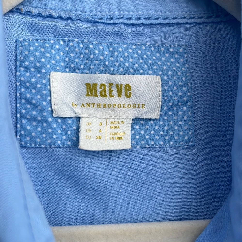 Maeve Ruffled Button-Front Mini Dress Size 4 - Picture 5 of 8